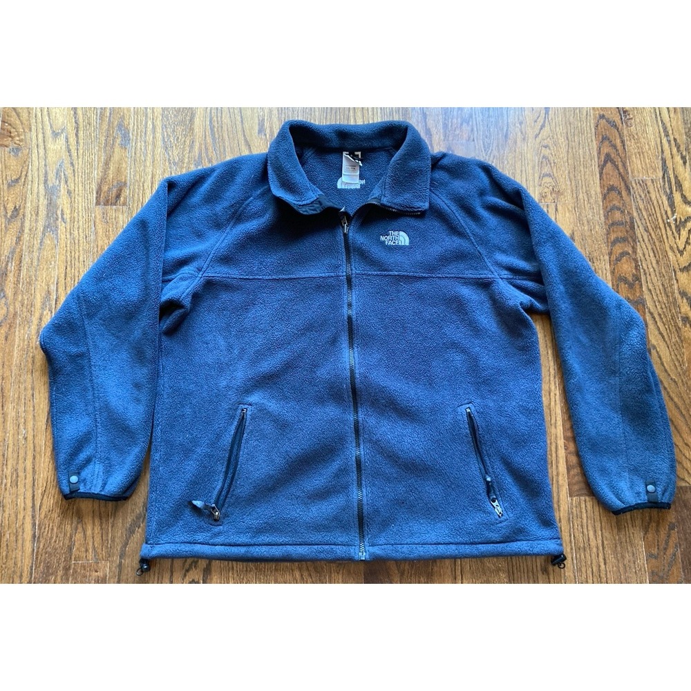 Vintage The North Face Fleece Jacket Mens Size 2XL Navy Blue Full Zip Y2K